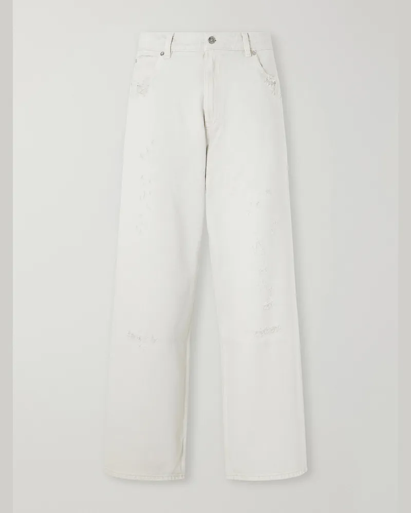 Our Legacy Vast Straight-Leg Distressed Jeans White