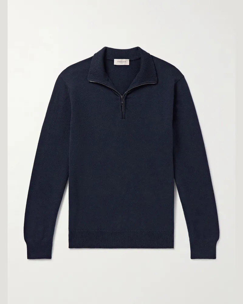 PIACENZA 1733 Cashmere Half-Zip Sweater Blue