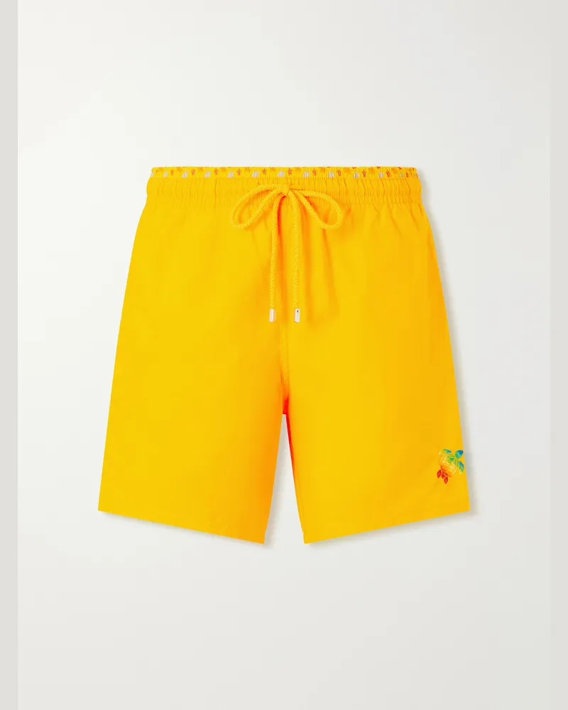 Vilebrequin Moka Straight-Leg Mid-Length ECONYL® Swim Shorts Yellow