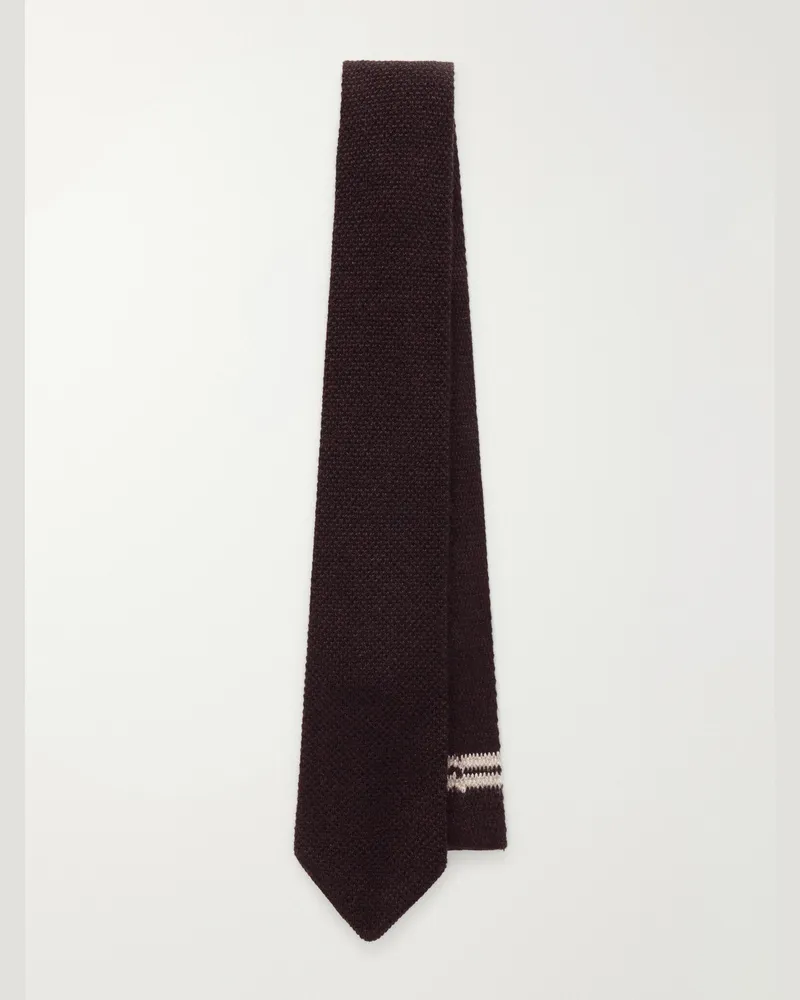 Ermenegildo Zegna 6.5cm Knitted Cashmere Tie Brown
