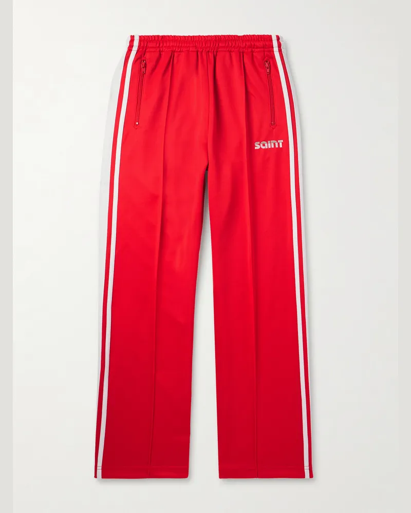 SAINT MXXXXXX Gerade geschnittene Jogginghose aus Jersey mit Streifen und Logostickerei Rot