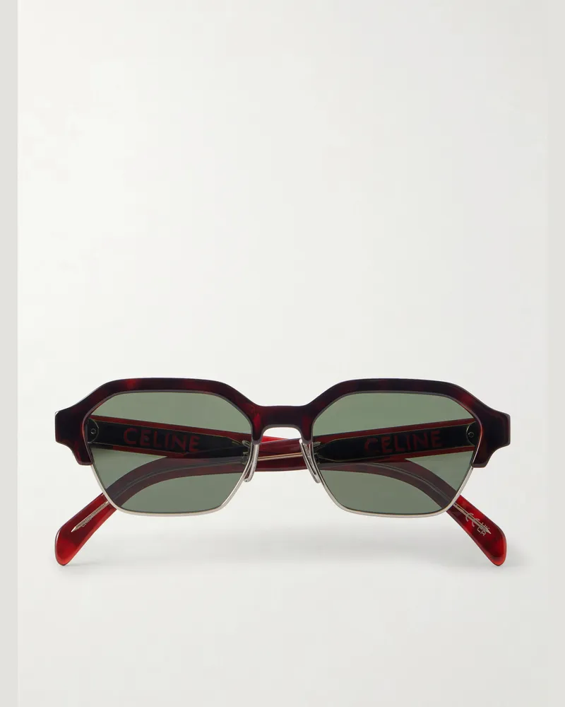 Celine Square-Frame Acetate Sunglasses Brown