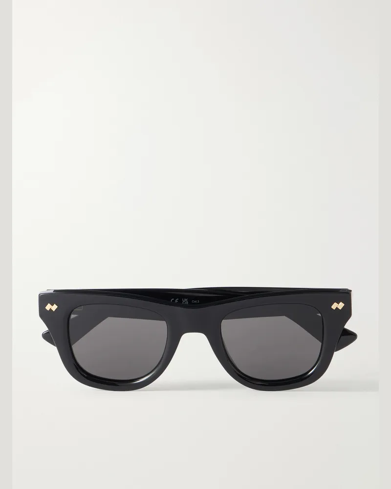 Bottega Veneta Bold Ribbon Stud D-Frame Recycled-Acetate Sunglasses Black