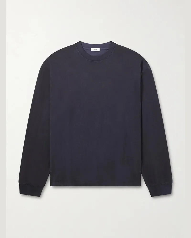 AGOLDE Asha Cotton-Jersey T-Shirt Blue