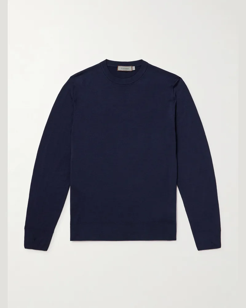 Canali Wool Sweater Blue