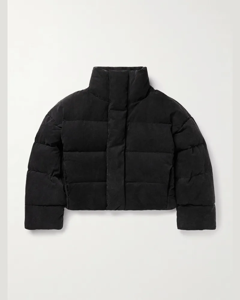 Entire Studios MML verkürzte Oversized-Daunenjacke aus gesteppter Baumwolle Schwarz