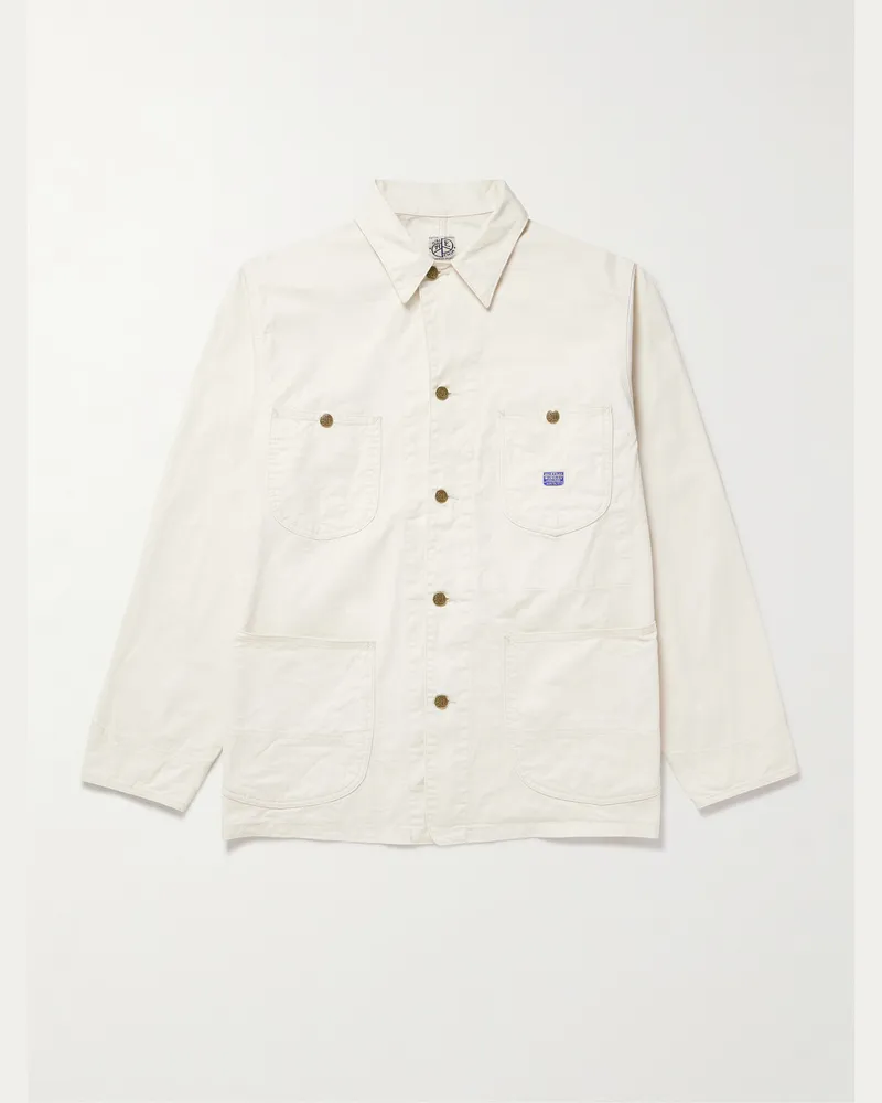 KAPITAL Rough-Face Printed Cotton-Twill Overshirt Neutrals