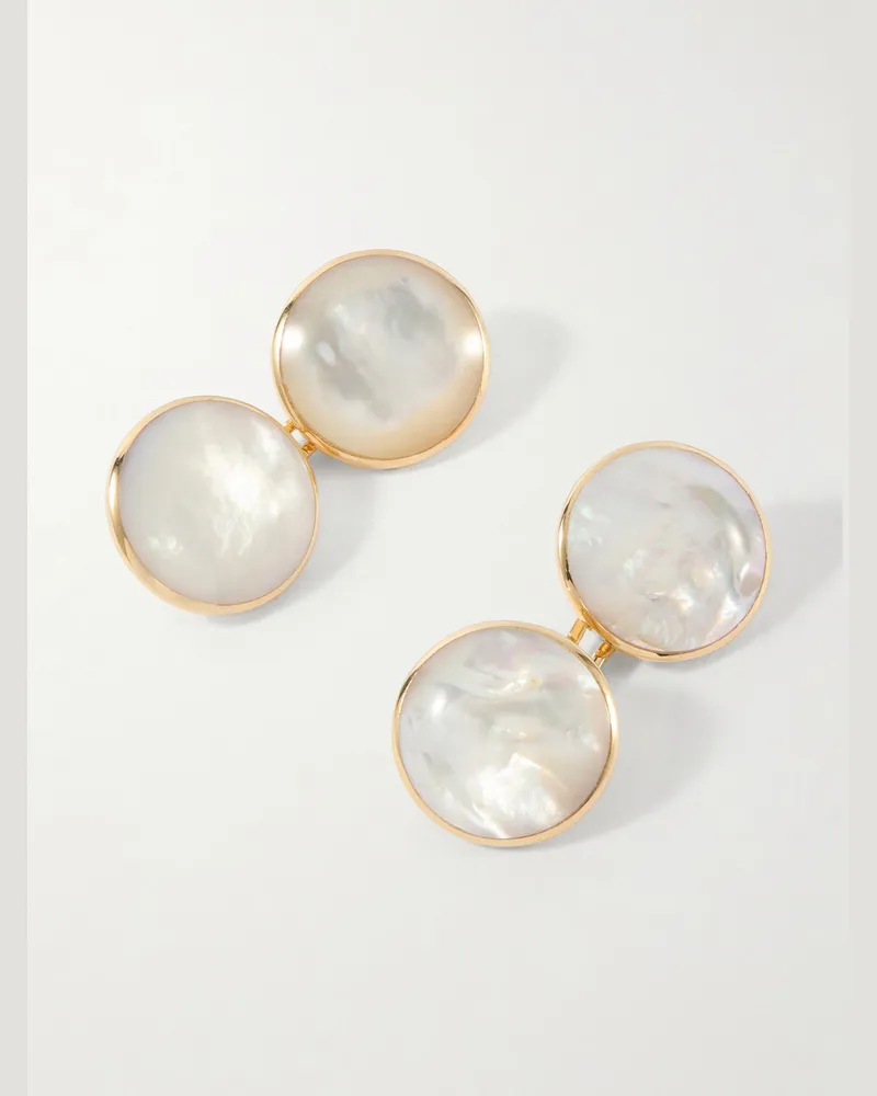 Tom Ford 18-Karat Gold Mother-of-Pearl Cufflinks White