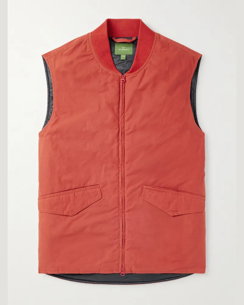 Sid Mashburn Cashpad Waxed Cotton-Poplin Gilet Red
