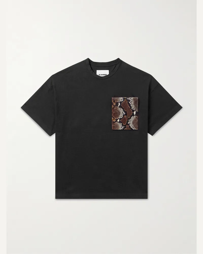 Jil Sander T-Shirt aus Baumwoll-Jersey Schwarz