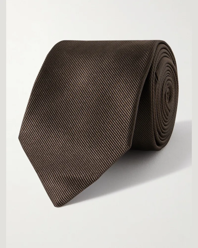 Drake's Krawatte aus Seiden-Twill, 8 cm Braun