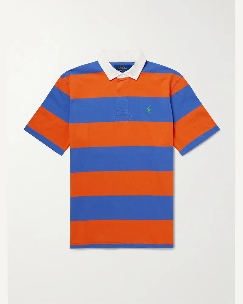 Ralph Lauren Polohemd aus gestreiftem Baumwoll-Jersey Orange