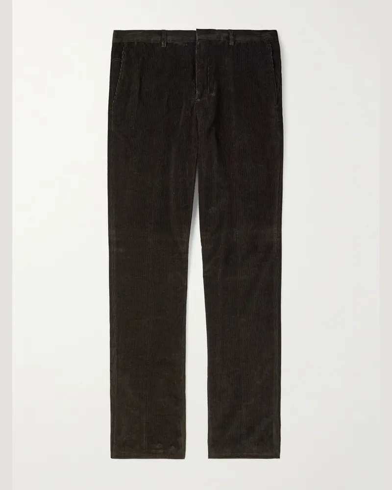 Loro Piana Jarno Hamptons Straight-Leg Cotton-Corduroy Trousers Green