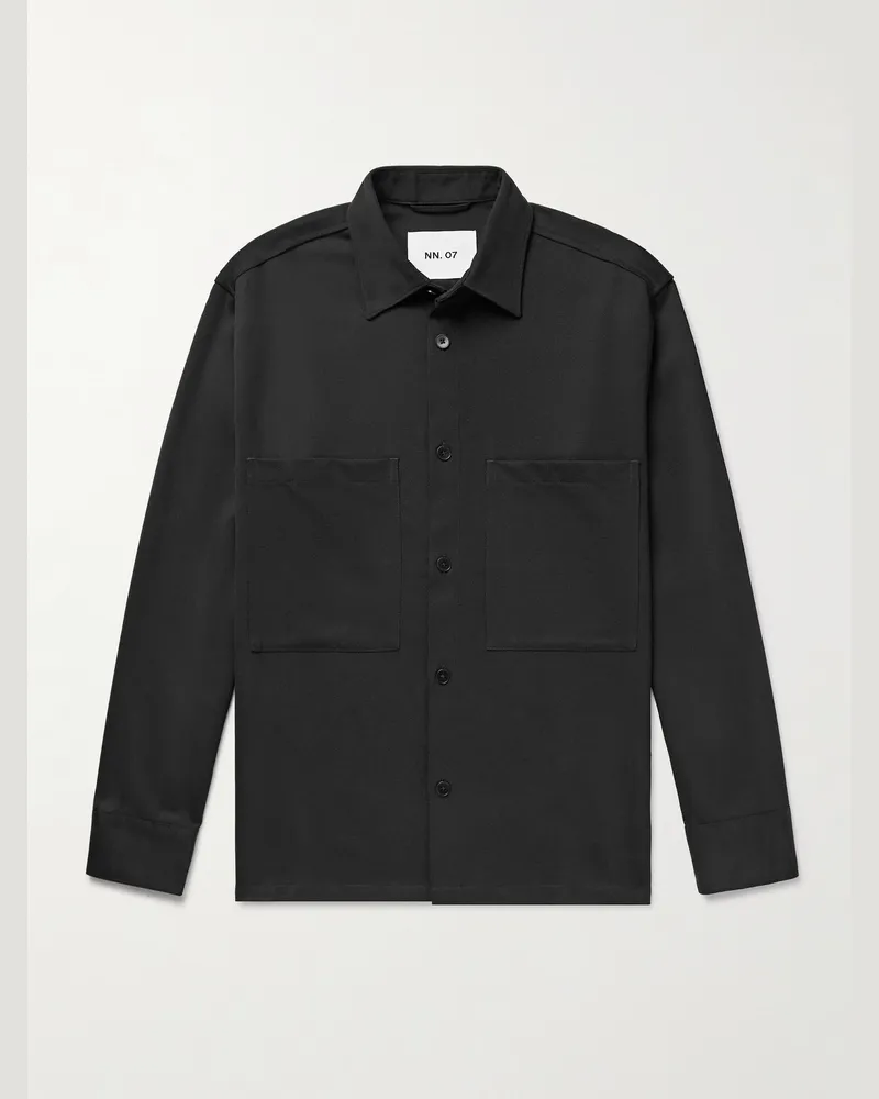 NN 07 Freddy 10006 Wool-Blend Twill Overshirt Black
