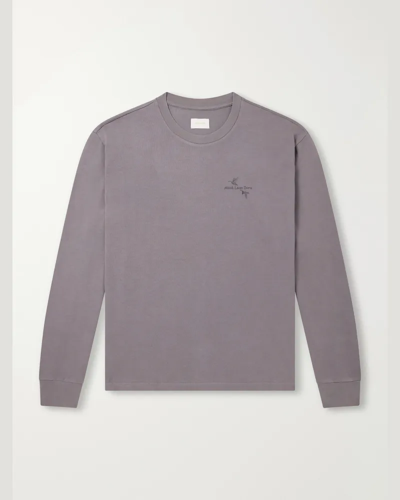 Aimé Leon Dore Logo-Embroidered Cotton-Jersey T-Shirt Gray