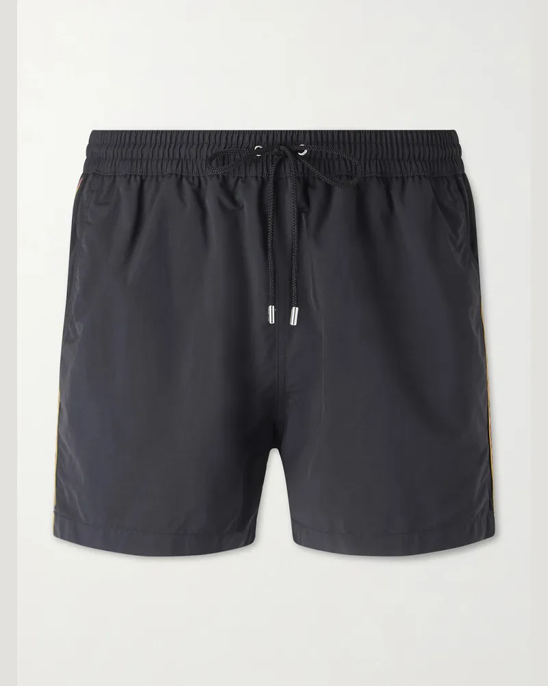 Paul Smith Gerade geschnittene, kurze Badeshorts aus recyceltem Shell Schwarz