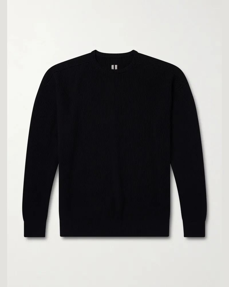 Rick Owens Jumbo Ribbed Virgin Wool Sweater Black