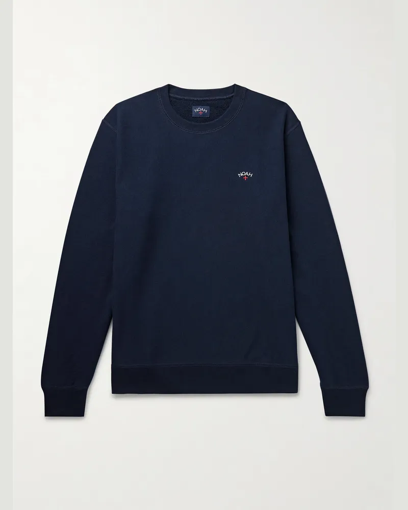 Noah NYC Sweatshirt aus Baumwoll-Jersey mit Logostickerei Blau