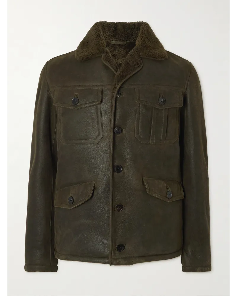 Etro Arbeitsjacke aus Shearling Grün