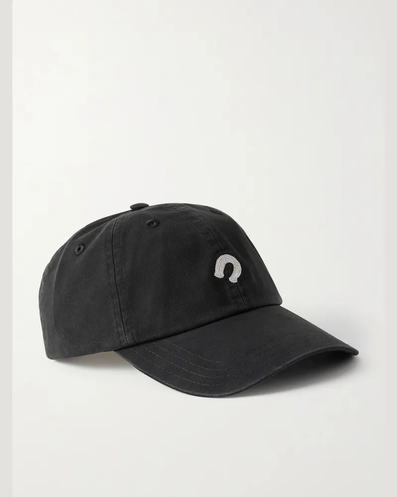 Drake's Logo-Embroidered Cotton-Twill Baseball Cap Black