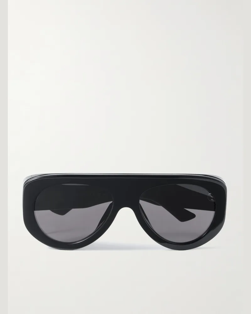 Bottega Veneta Pilotensonnenbrille aus Azetat Schwarz