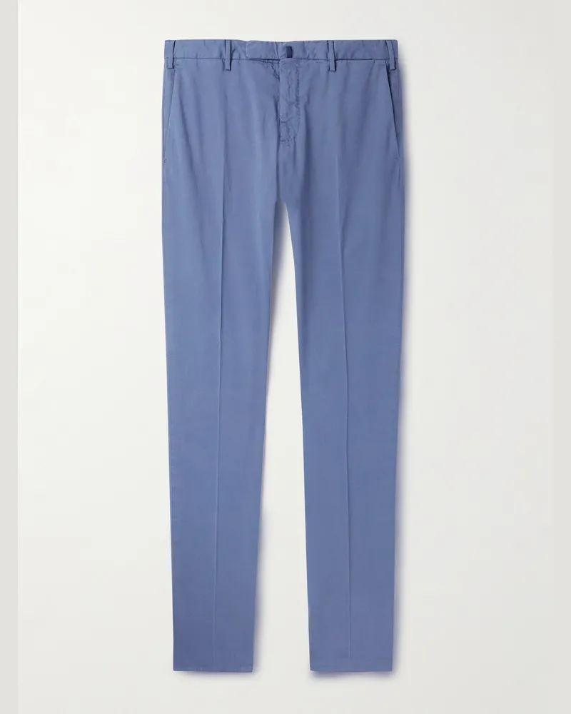Slowear Venezia 1951 Slim-Fit Stretch-Cotton Twill Trousers Blue