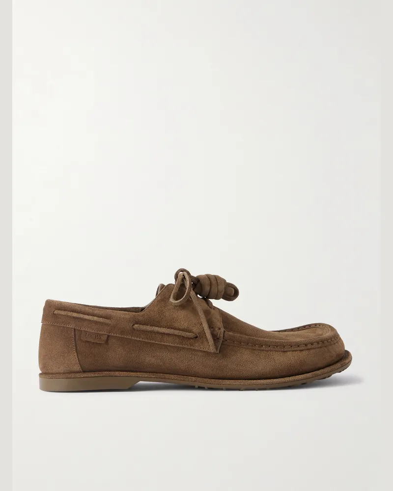 Loewe Paula's Ibiza Campo Bootsschuhe aus Veloursleder Braun