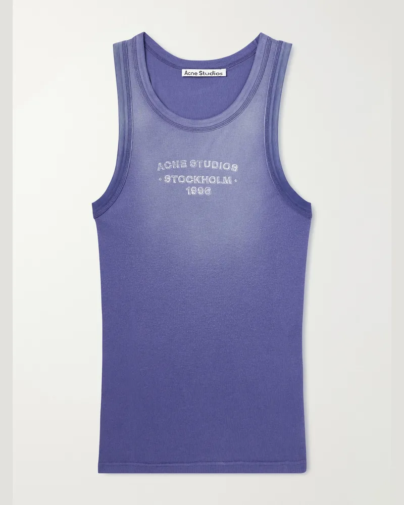 Acne Studios Eitch U Sunkissed Ribbed Jersey Tank Top Blue