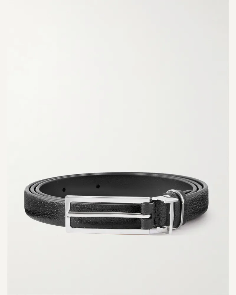Tom Ford Gürtel aus vollnarbigem Glanzleder, 3 cm Schwarz