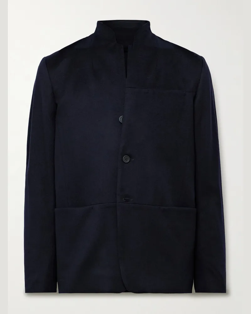 SEASE Ellen 2.0 Unstructured Wish® Virgin Wool and Cashmere-Blend Felt Blazer Blue