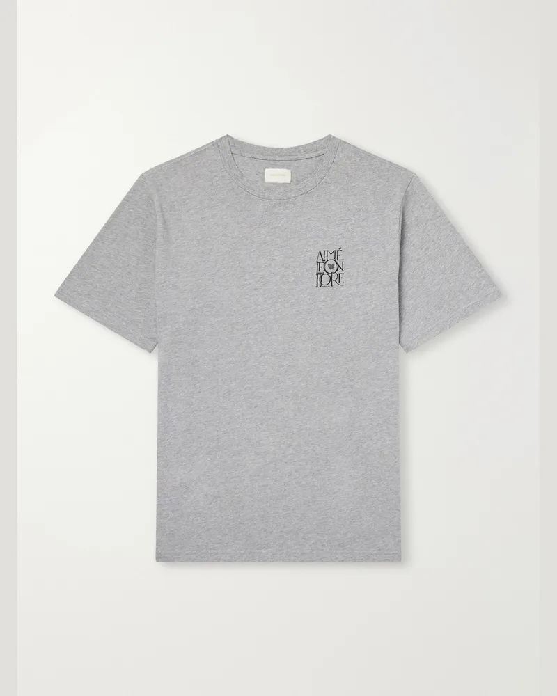 Aimé Leon Dore Logo-Print Cotton-Jersey T-Shirt Gray