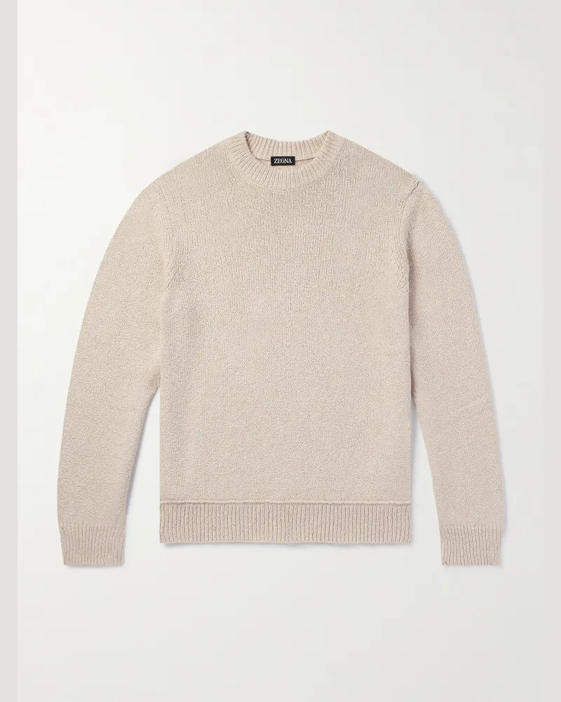 Ermenegildo Zegna Pullover aus einer Biobaumwoll-Seidenmischung Neutral