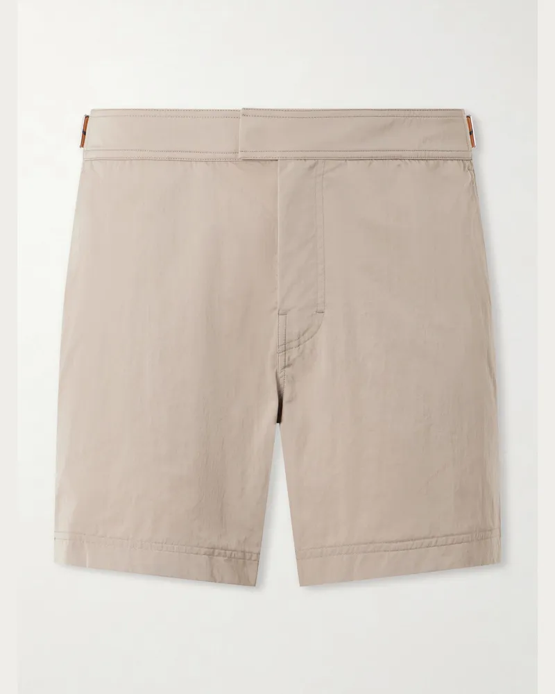 Ermenegildo Zegna Rio Straight-Leg Mid-Length Swim Shorts Neutrals