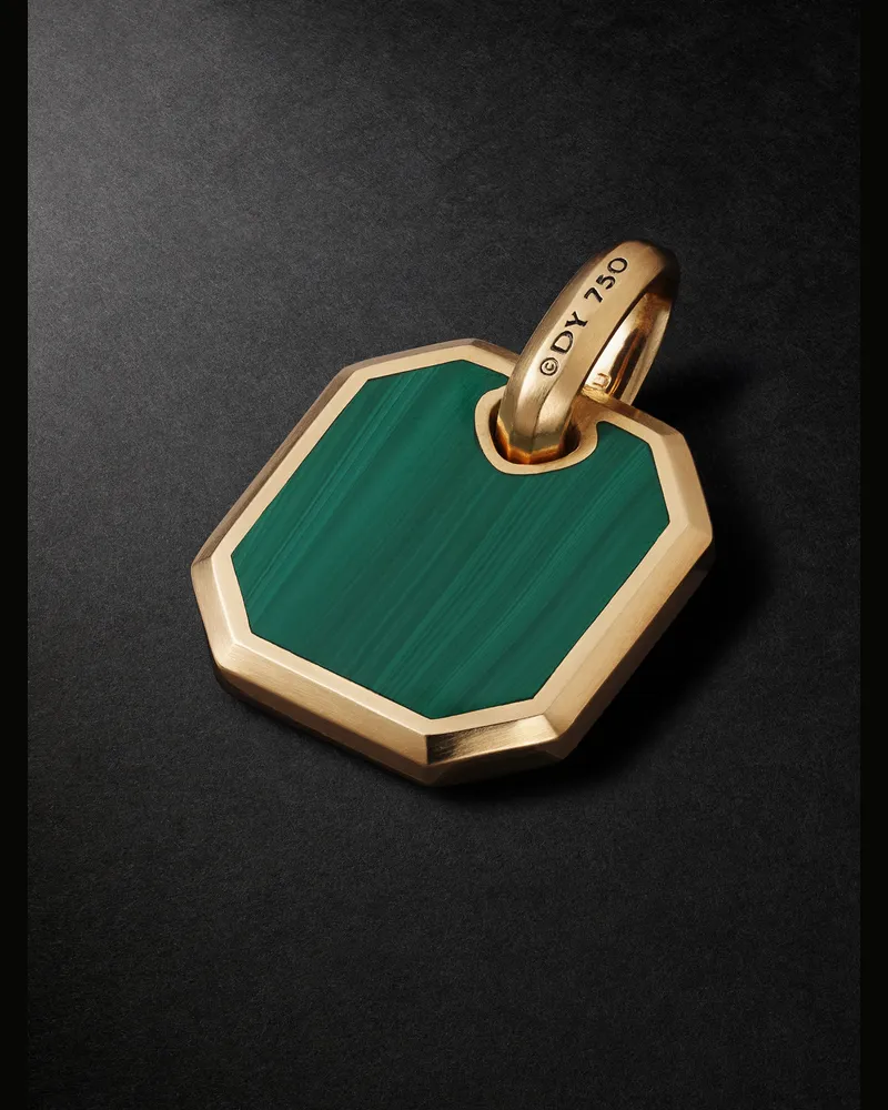David Yurman Roman Anhänger aus 18 Karat Gold mit Malachit Gold
