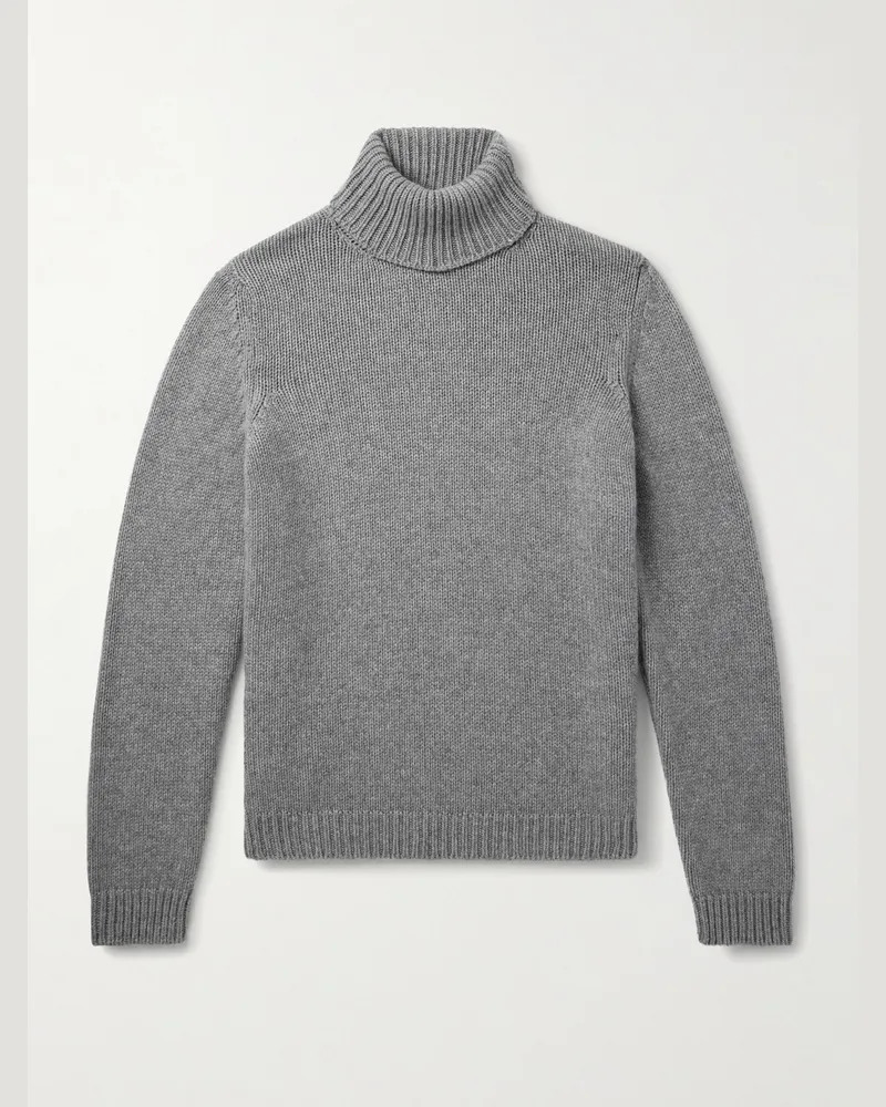 Anderson & Sheppard Cashmere Rollneck Sweater Gray