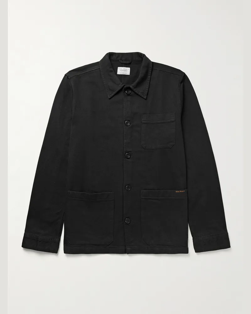 Nudie Jeans Barney Jacke aus Biobaumwoll-Twill Schwarz
