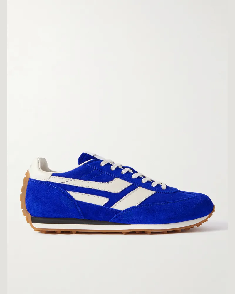 Tom Ford Mick Sneakers aus Veloursleder mit Lederbesatz Blau