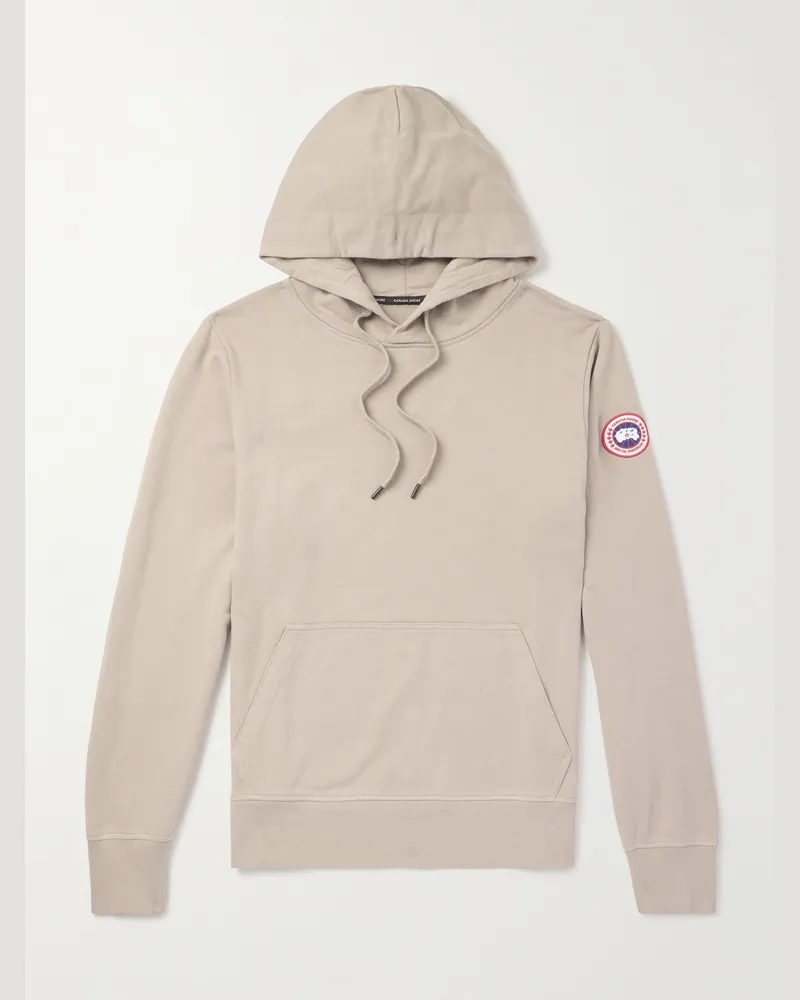 Canada Goose Huron Logo-Appliquéd Organic Cotton-Jersey Hoodie Gray