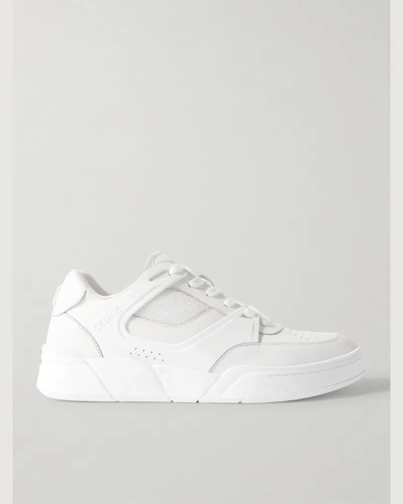 Celine CT-09 Sneakers aus Leder, Gummi und Mesh Weiß
