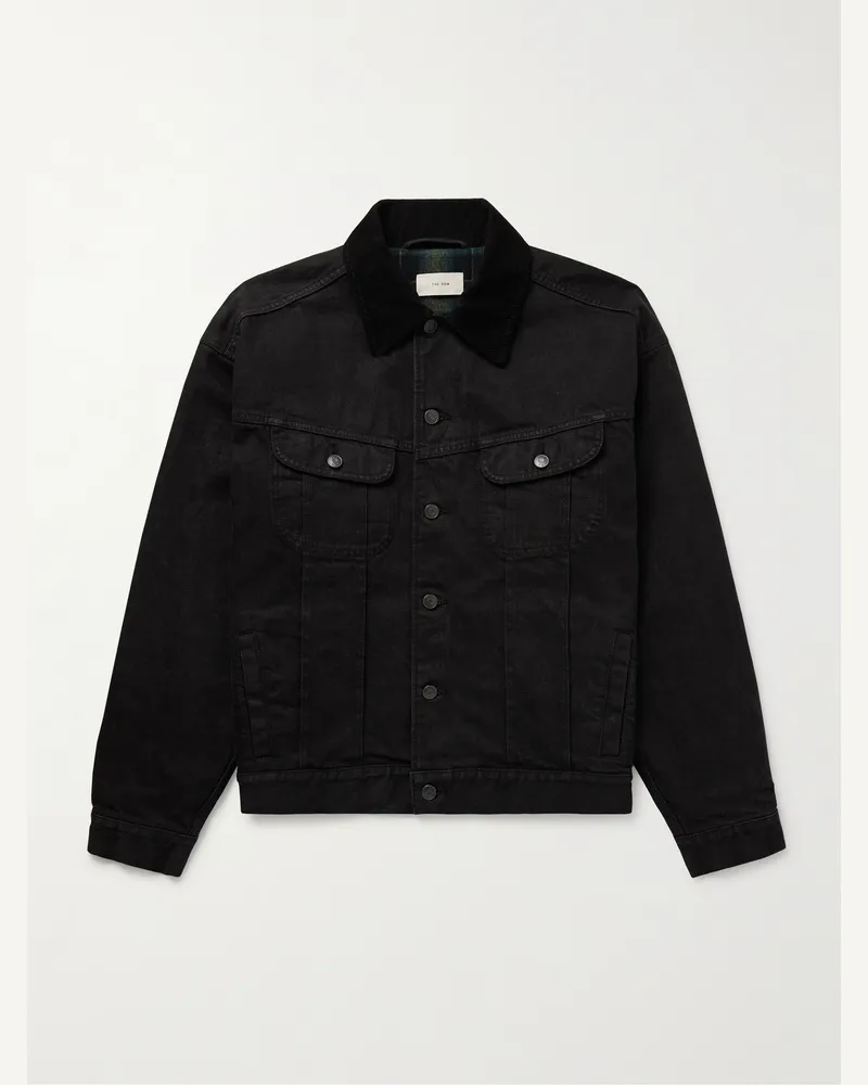 The Row Joret Jeansjacke mit Cordkragen Schwarz