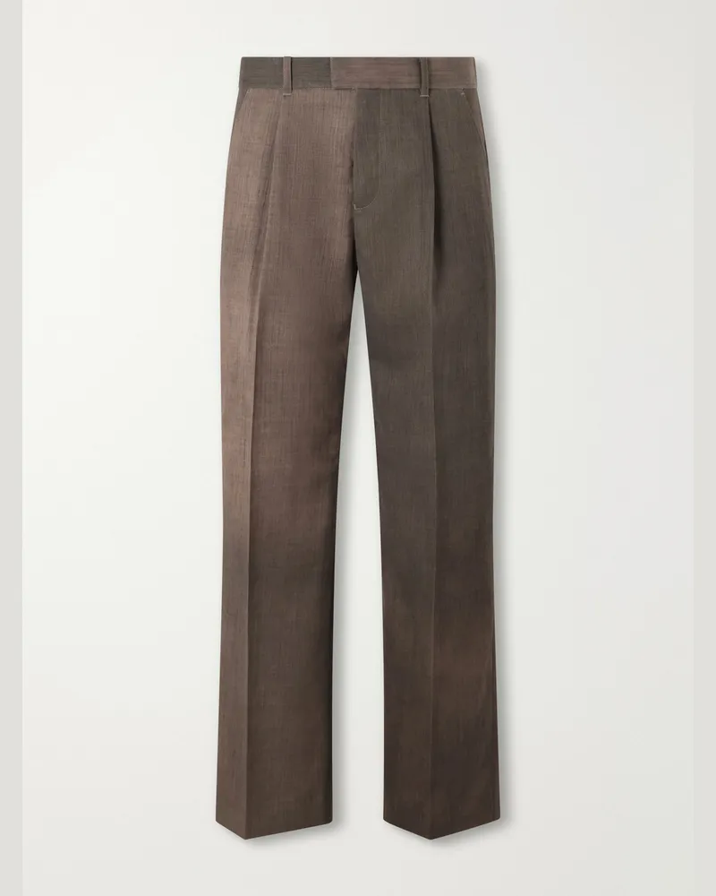 Our Legacy Slack Straight-Leg Pleated Virgin-Wool Twill Suit Trousers Brown