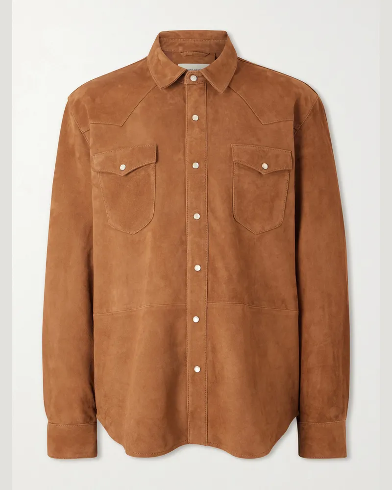 Officine Generale Mashall Suede Jacket Brown