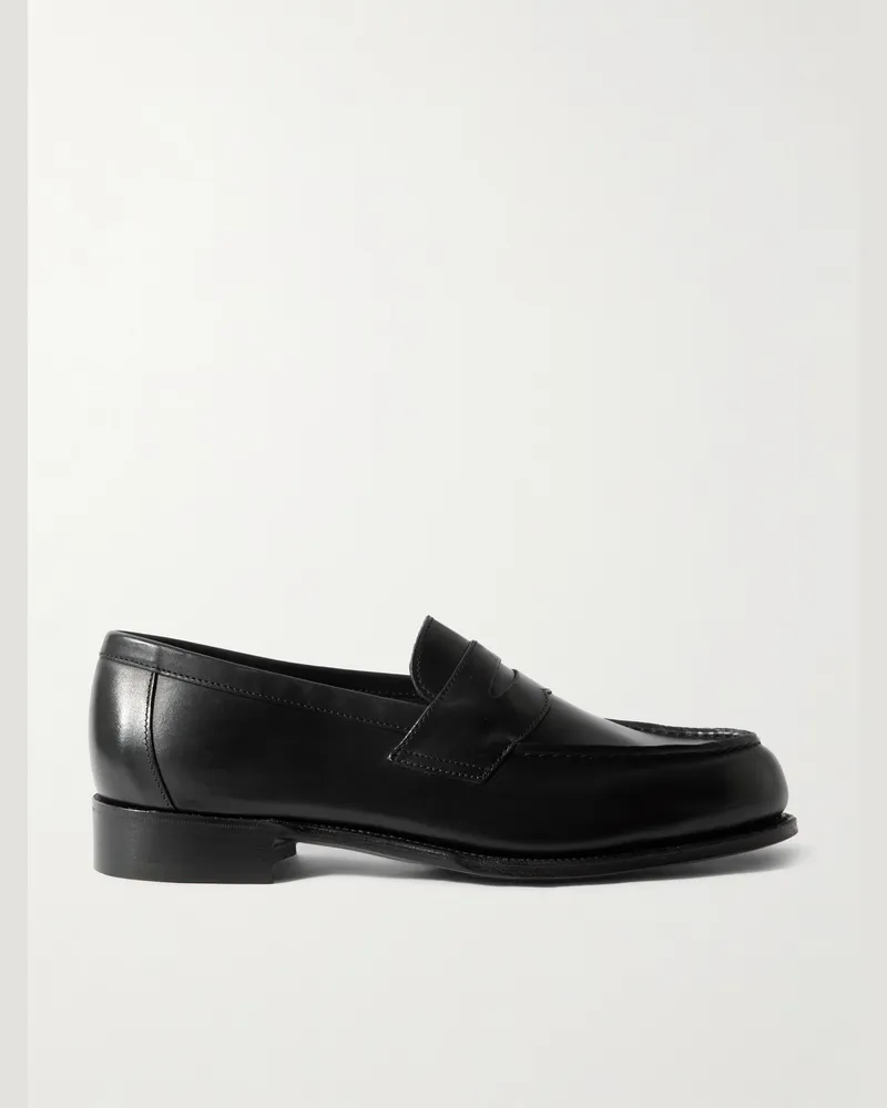 George Cleverley Cannes Leather Penny Loafers Black
