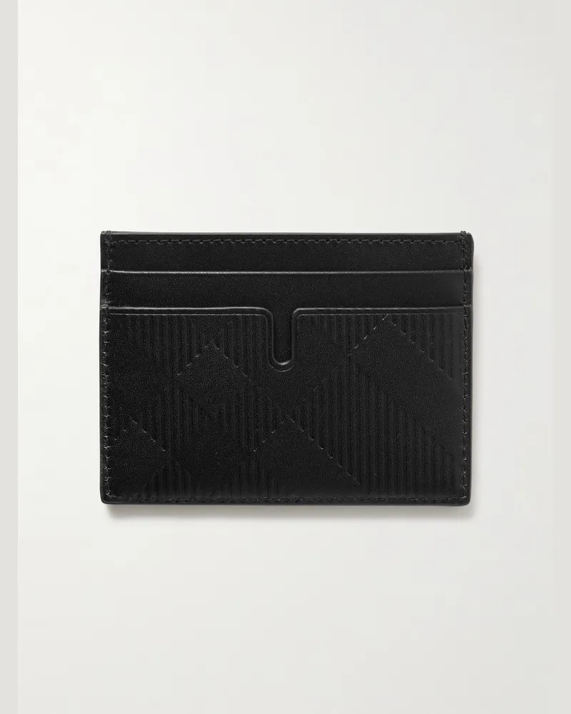 Burberry Kartenetui aus Leder mit Logoprägung Schwarz