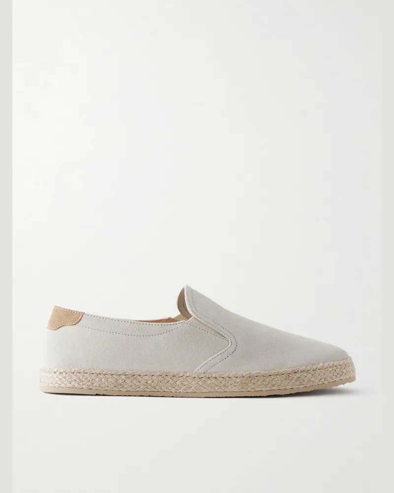 Brunello Cucinelli Espadrilles aus Veloursleder Weiß