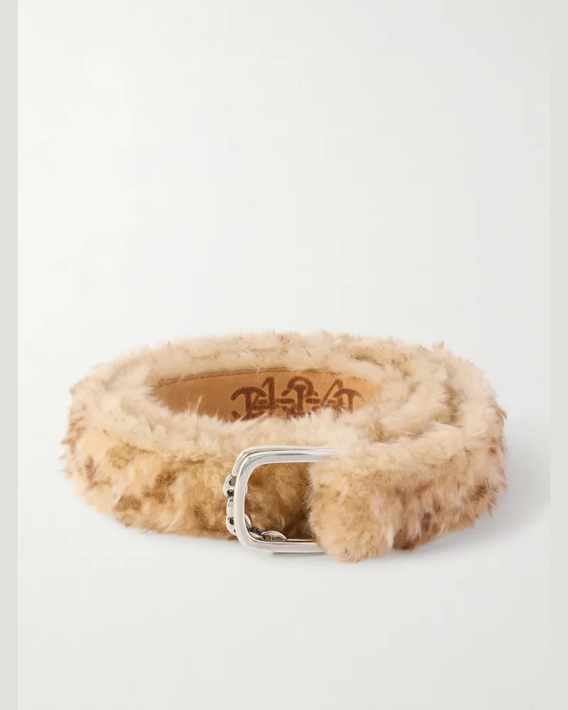 FourTwoFour on Fairfax HOORSENBUHS 3.5cm Shearling Belt Yellow