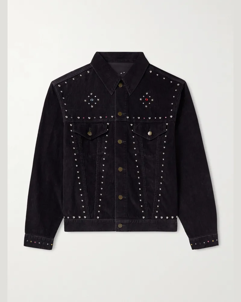 NEEDLES Jacke aus Cord aus einer Baumwollmischung mit Nieten Schwarz