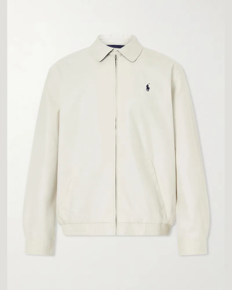 Ralph Lauren Logo-Embroidered Shell Jacket Neutrals