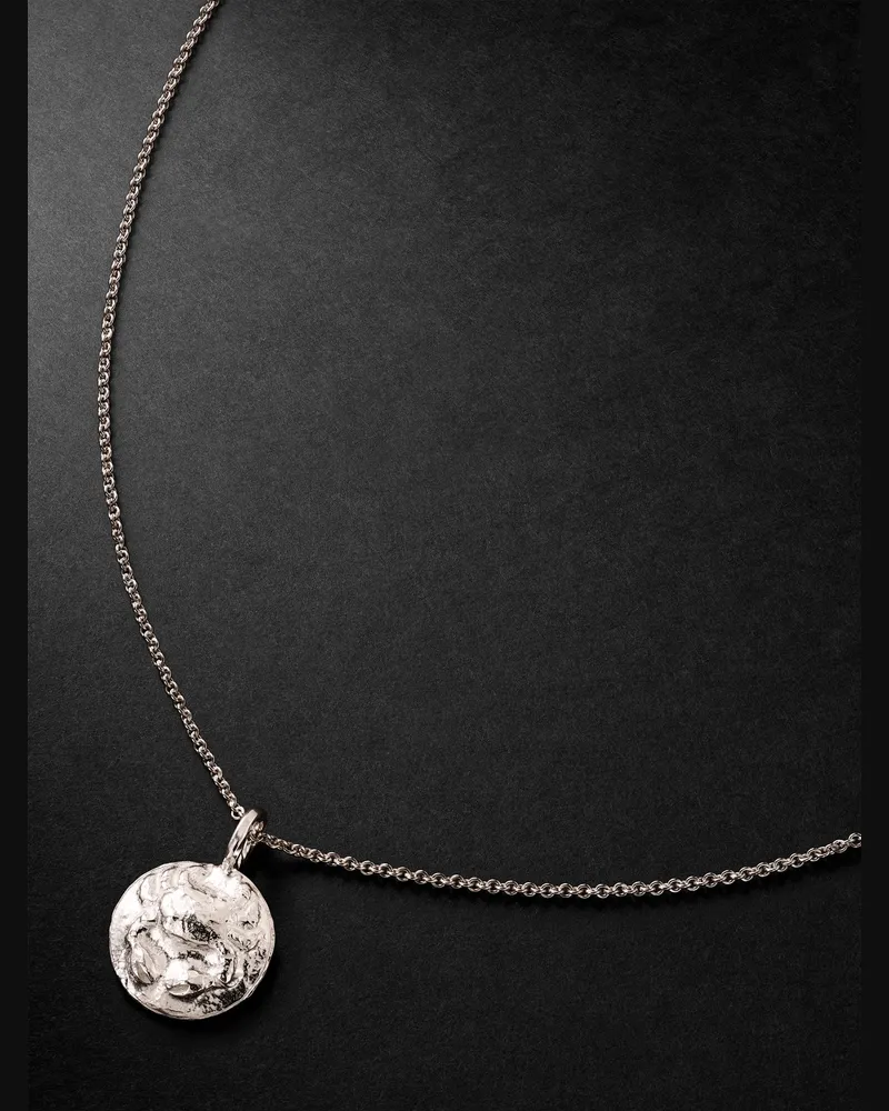 ELHANATI Star Sign Cancer White Gold Pendant Necklace Silver