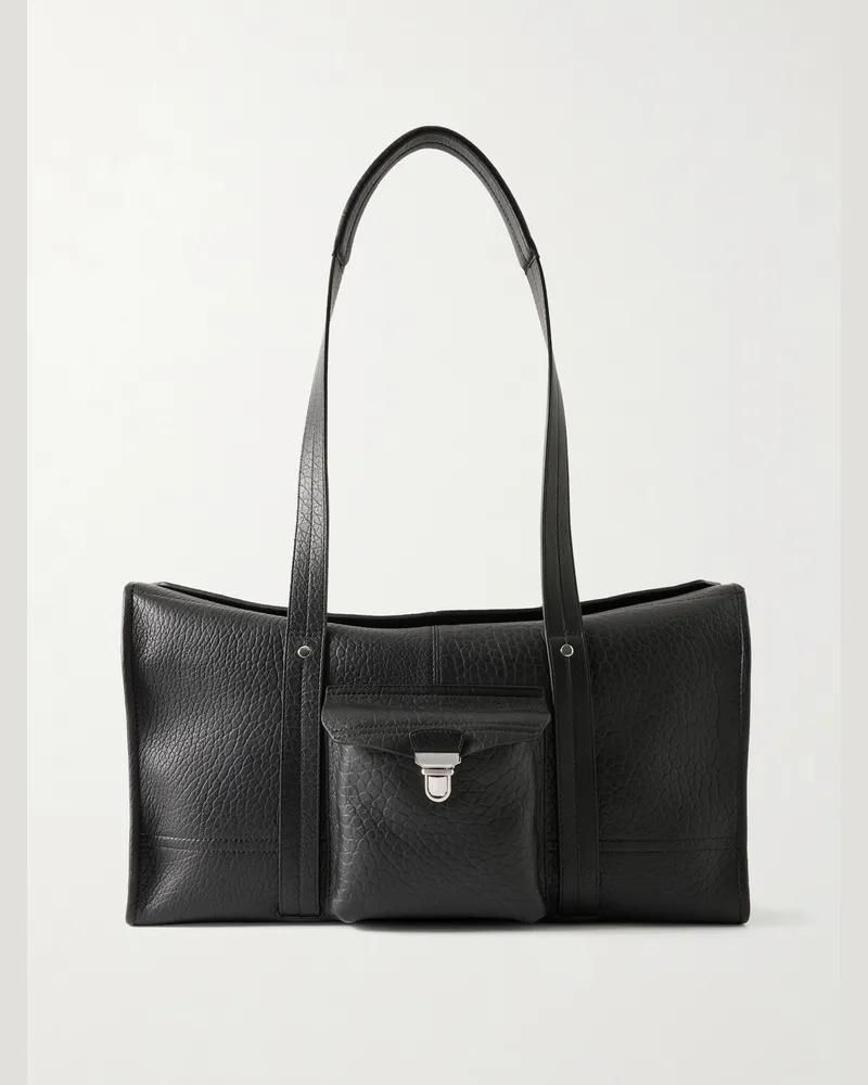 Christophe Lemaire Soft Gear Textured-Leather Tote Bag Black